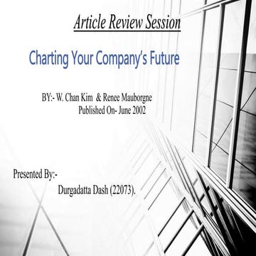 Charting your company's future. A HBR article on marketing and strategy plann...
