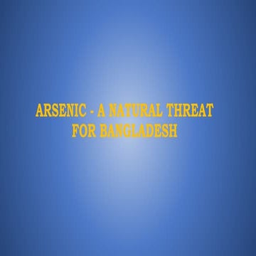 Arsenic   a natural threat