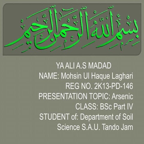 Arsenic by Mohsin Ul Haque Laghari