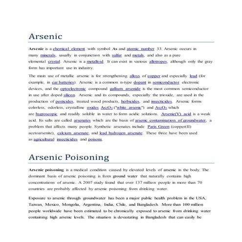 Arsenic poisoning