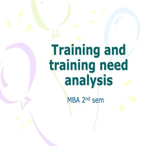 training and training  need analysis 