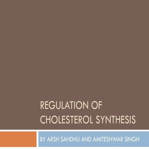 regulation of cholesterol synthesis