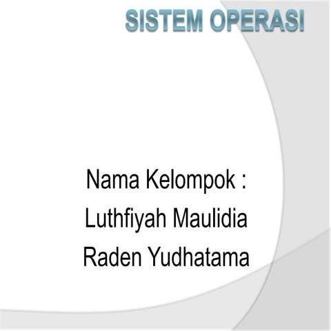 Arsitektur Sistem Operasi