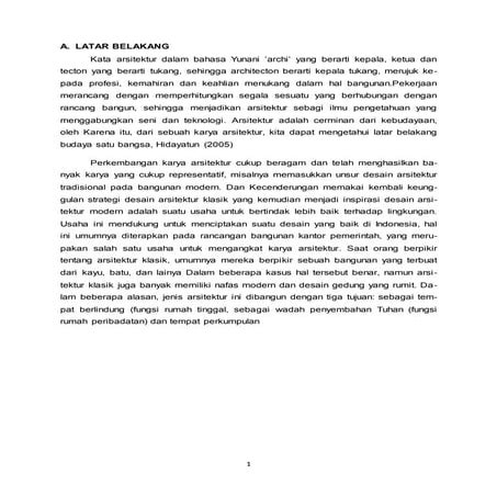 Arsitektur klasik dan modern