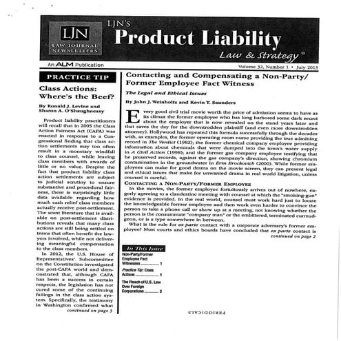 Class Actions: Where’s the Beef?