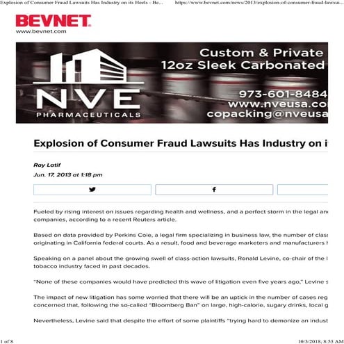 Explosion of Consumer Fraud Lawsuits Has Industry on its Heels