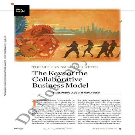 Claves para el modelo de negocios del consumo colaborativo 2016.