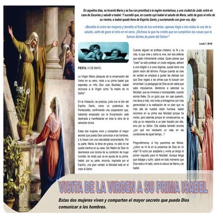 Art. visita de la virgen a isabel  25 de mayo