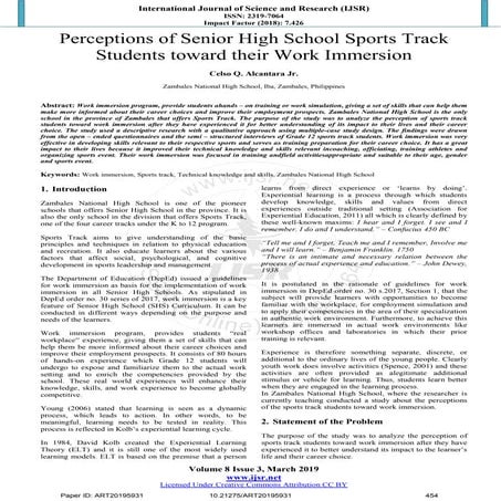 Perceptions of Senior High School Sports Track Students toward their ...