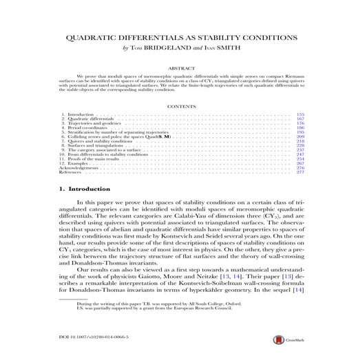 Stability Conditions