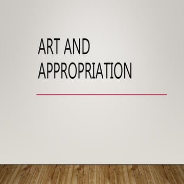 Art and Appropriation