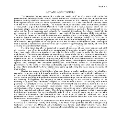 Art and architecture