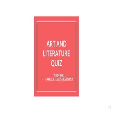 Art and literature quiz