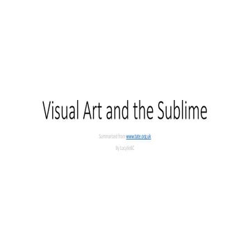 Visual Art and the Sublime
