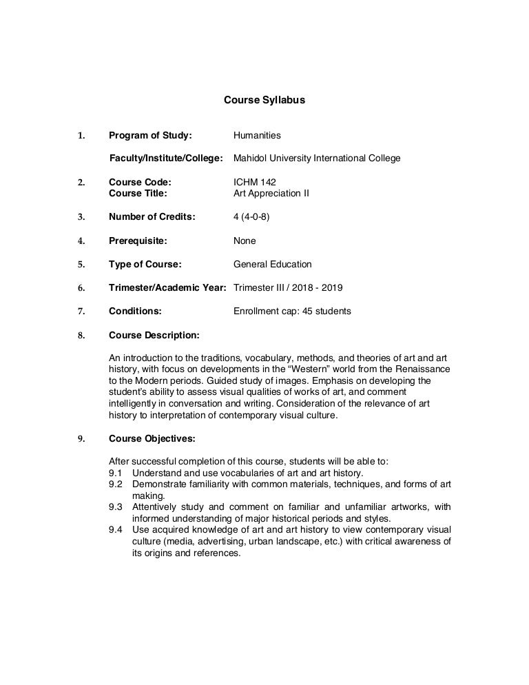 Syllabus Syllabus