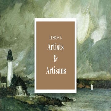 Art appreciation ARTIST and ARTISANS
