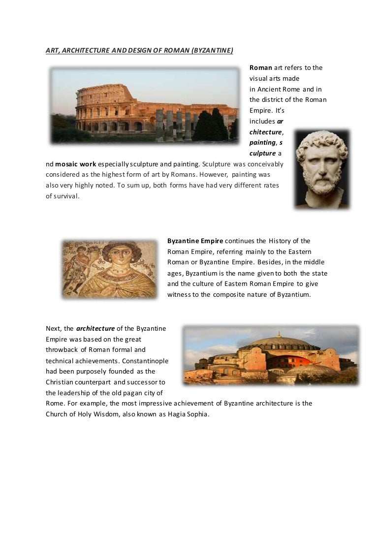 Art Architecture And Design Of Roman Byzantine