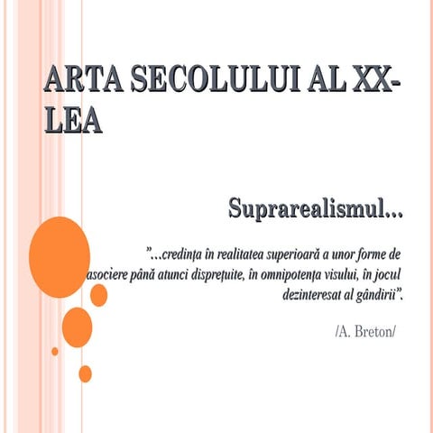 Arta secolului al xx lea. Suprarealismul