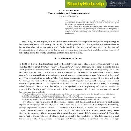 Art As Education  Constructivism And Instrumentalism