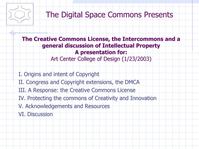Bruce Damer's presentation on the Creative Comons at Art Center College of De...