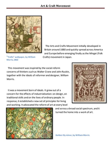 Week 7 Arts and Crafts Movement | PDF