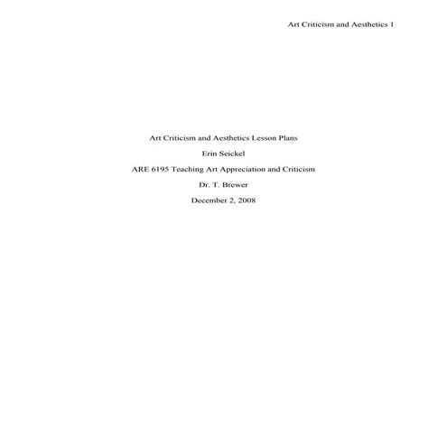 Art criticism | PDF