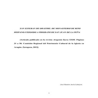 San Esteban de Orastre. José Ramón ...