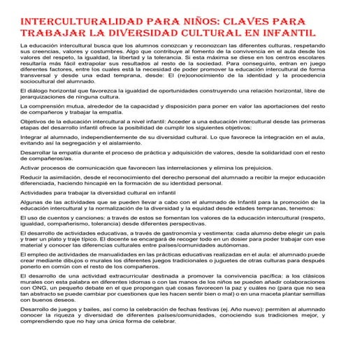 Multiculturalidad en el aula | DOCX