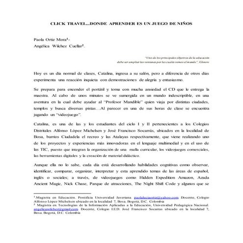 Artículo click travel 