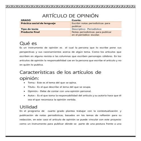 Artículo de opinión