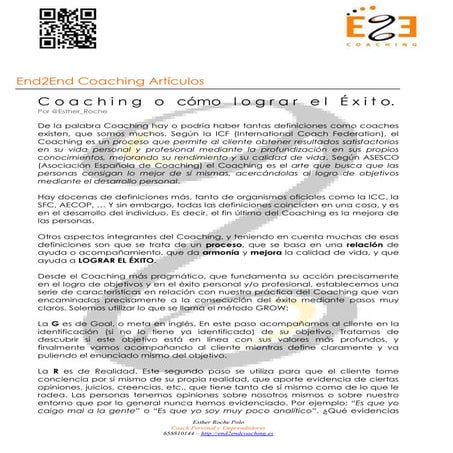 Coaching o cómo lograr el exito | PDF