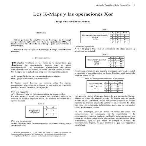 Los K-Maps y las operaciones Xor | PDF