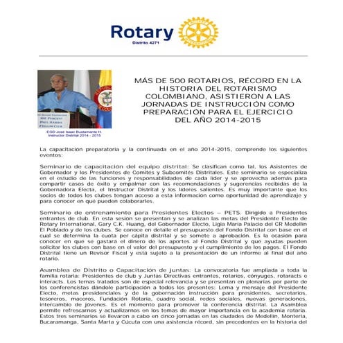 Rotary Distrito 4271 - Instructor Distrital ( Julio )