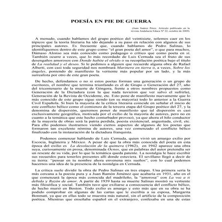 Poesía en pie de guerra. (Artículo sobre la dispersión de los poetas del grup...