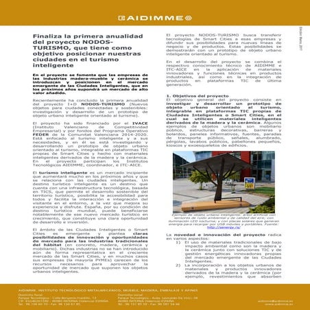 Artículo resultados Anualidad 1 proyecto NODOS-TURISMO