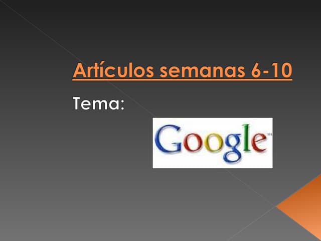 ArtíCulos Semanas 6 - 10