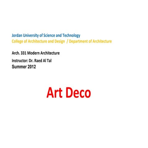Modern Architecture - Art Decoration - Lecture 4