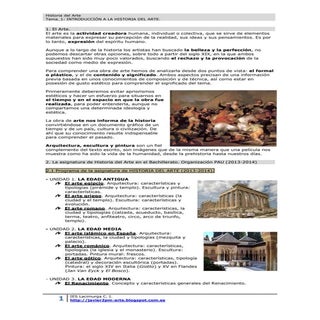 Arte: índice del curso.