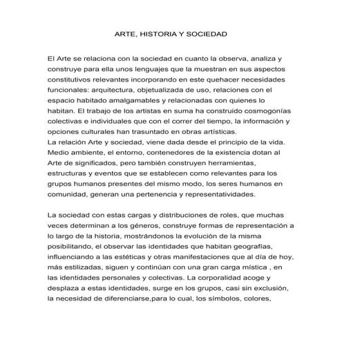 Arte, cultura e historia