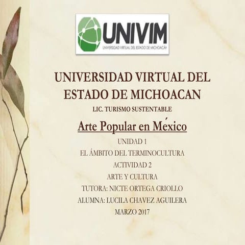 Arte cultura popular u 1- a 2-