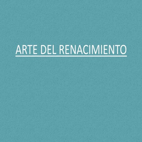 Arte del renacimiento