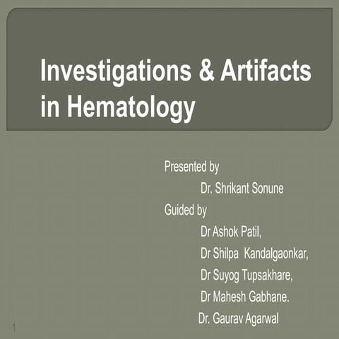 Artefaccts in hemat part 1