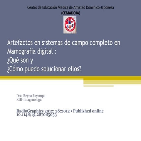 Artefactos en mamografia