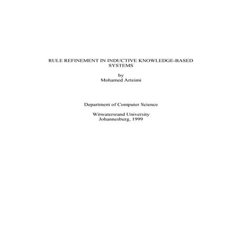 rule refinement in inductive knowledge based systems