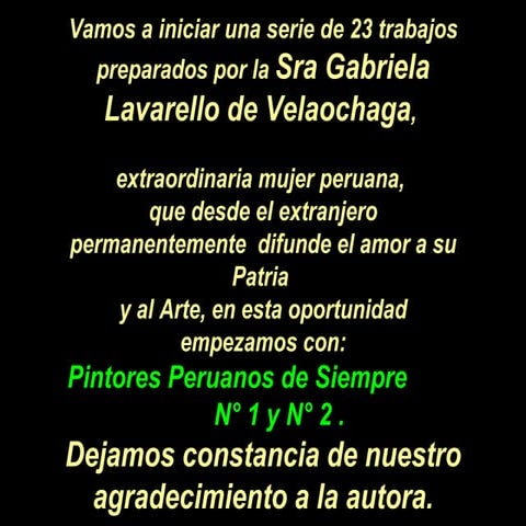 Arte Peruano - Pintores