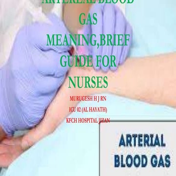 Artereal blood gas  meaning,brief guide for nurses murugesh