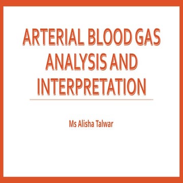 ARTERIAL BLOOD GAS ANALYSING MACHINE | PPTX