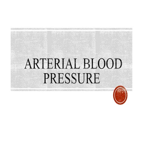 Arterial blood pressure