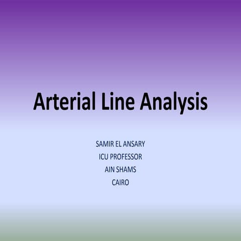 Arterial line analysis