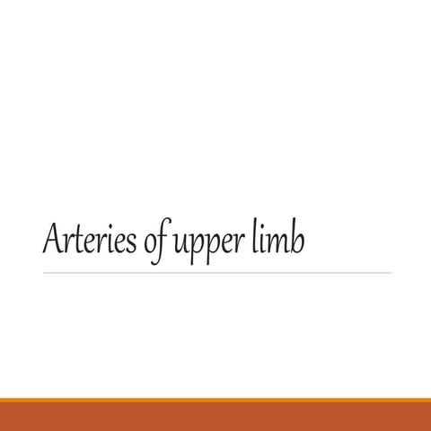 Arteries of upper limb
